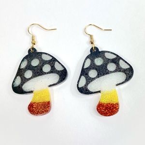 Candy corn mushroom earrings